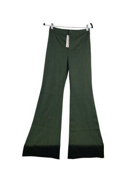 NEW Alice + Olivia Dark Olive Flare-Leg Pants Size 0
